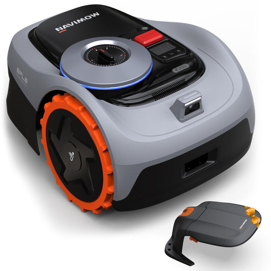Navimow i105E+Garage Mähroboter ohne Kabel, 500-600m², RTK+Vision Technologie, Testsieger mit Igelschutz, KI Auto-Kartierung, Rasenroboter