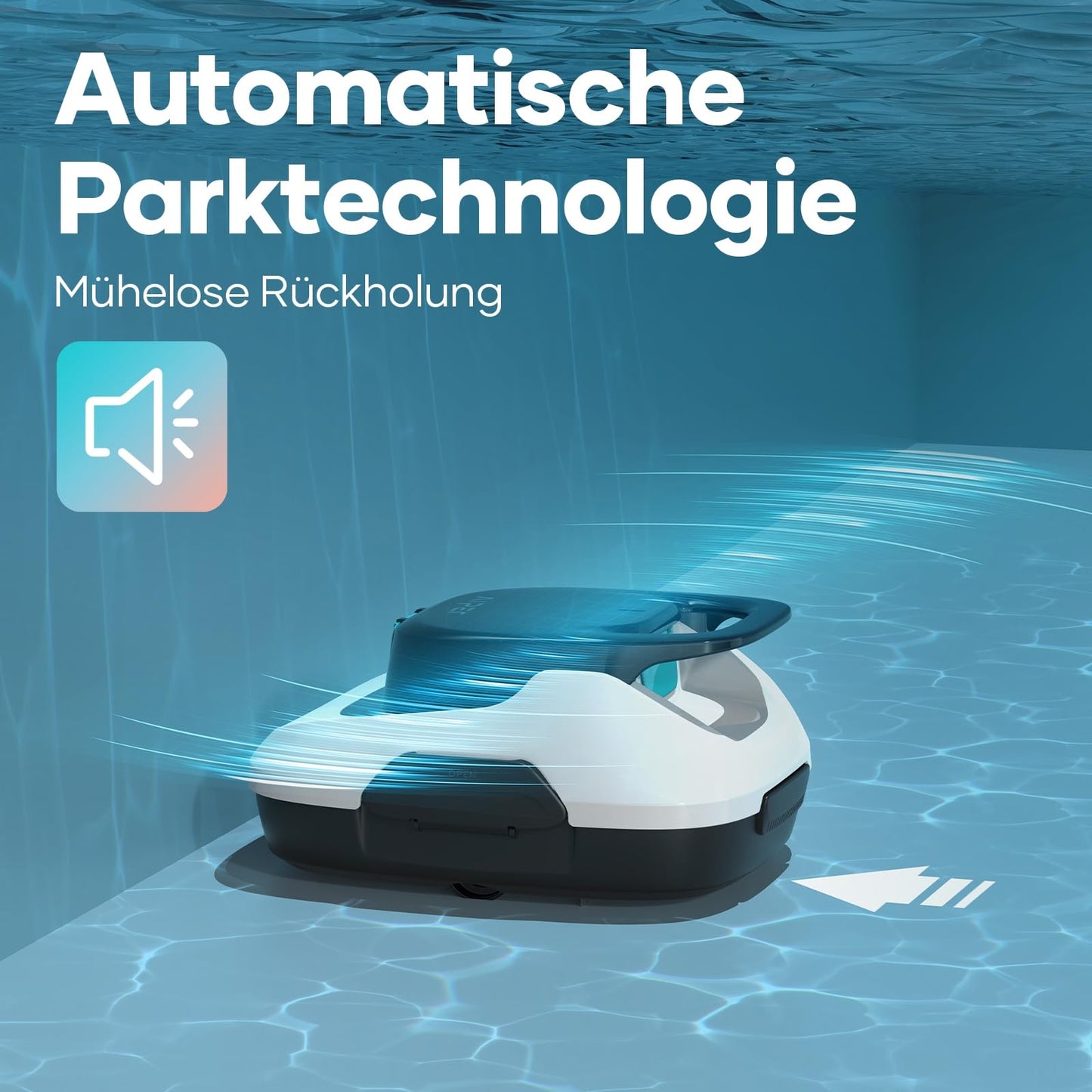 AIPER Kabelloser Poolroboter Akku, 90 Min Reinigungszeit, Automatische Reinigung mit Selbstparken, Kompakt & Leicht für Oberirdische Pools